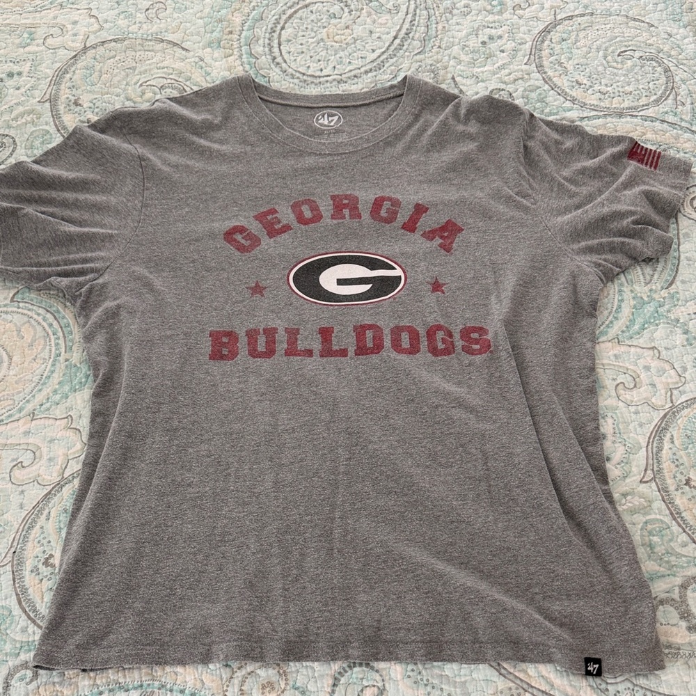 47 Brand Gray Georgia Bulldogs T-Shirt